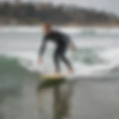 Surf school lesson in action at La Jolla Shores