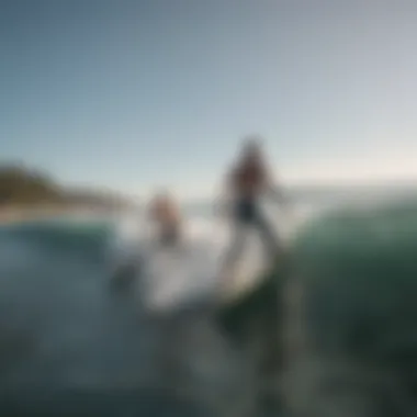 Surfers riding the waves at a local beach