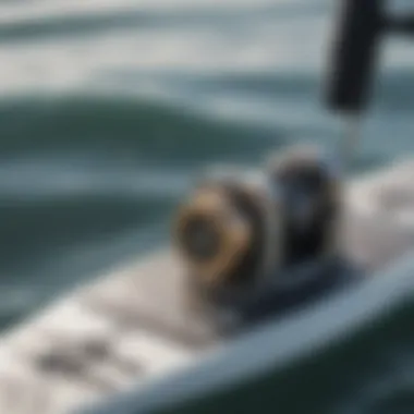 Close-up of a locking mechanism on a paddle board