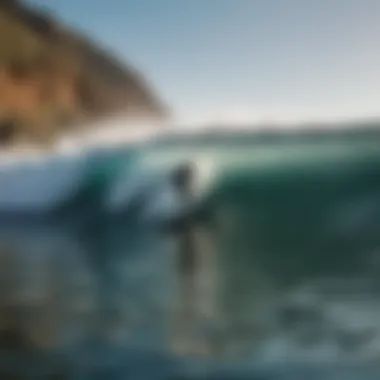 Surfer catching a wave at a local surf spot