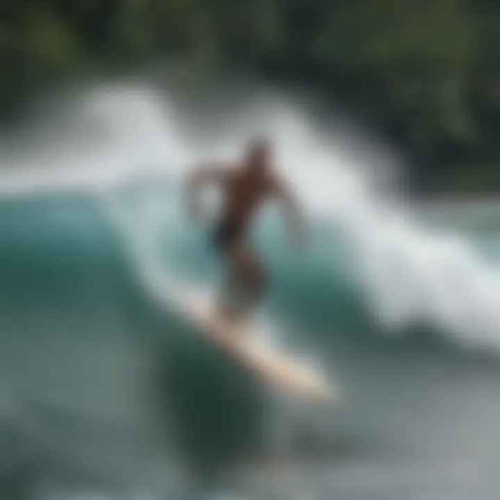 Surfers riding the waves in Mentawai