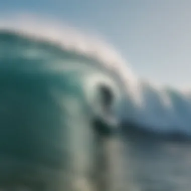 Surfer riding a wave at Mission Beach