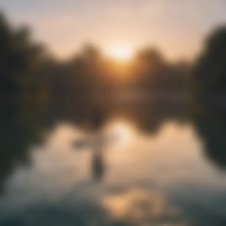 Paddleboard on calm waters at sunrise