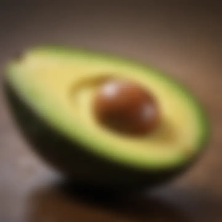 Close-up of sliced avocado highlighting its creamy interior