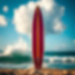 A stunning Ocean Rodeo surfboard showcasing its sleek design and vibrant colors.