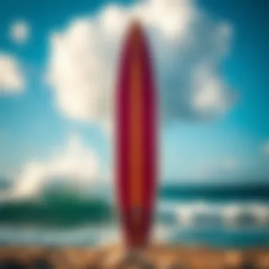 Sleek Design of Ocean Rodeo Surfboard A stunning Ocean Rodeo surfboard showcasing its sleek design and vibrant colors.