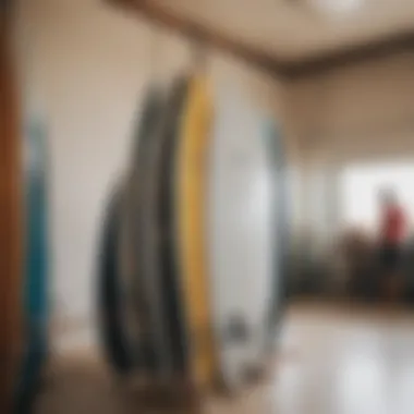 A well-maintained soft surfboard rack