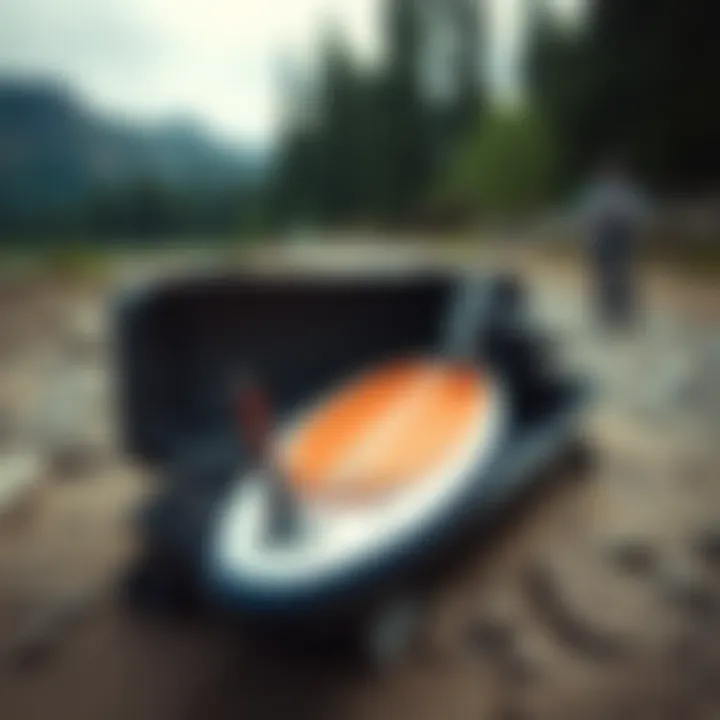 A paddle board fitting into a compact carrying case