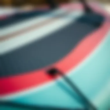 Close-up of paddle board construction materials