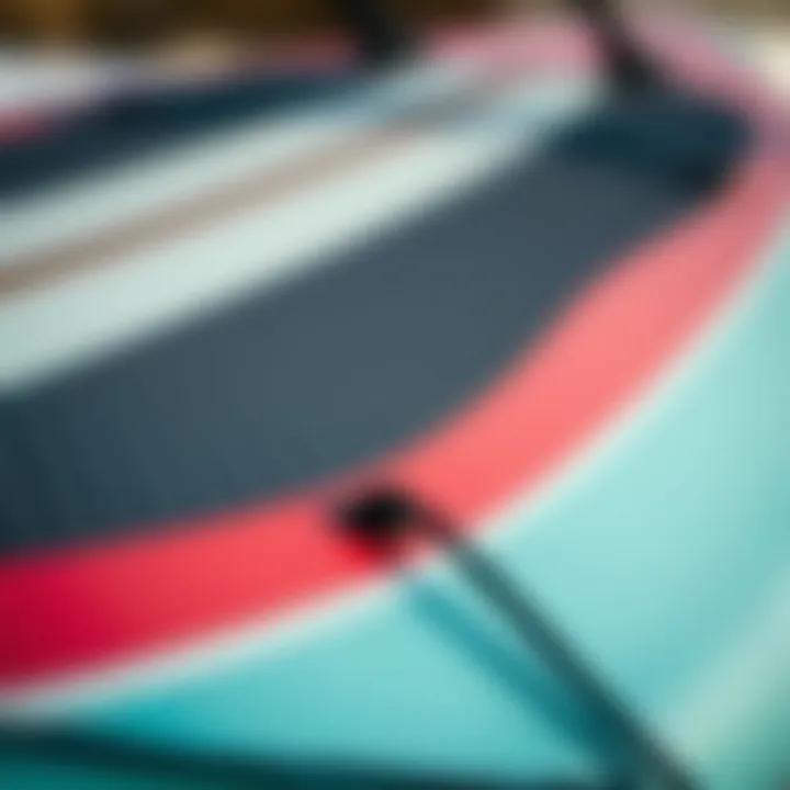 Close-up of paddle board construction materials