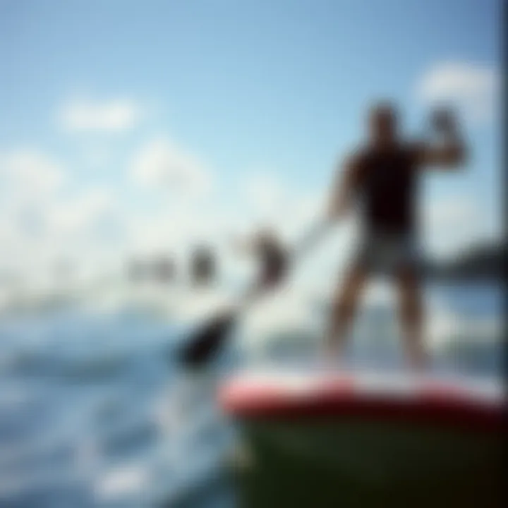 Paddle boarding in various water conditions