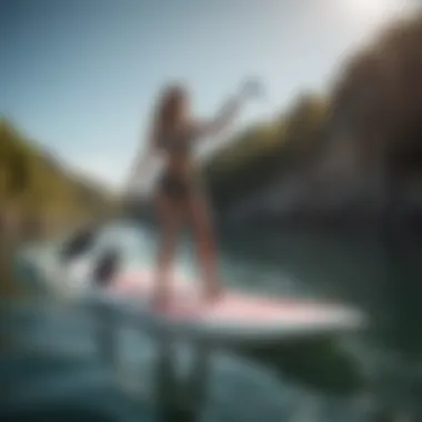 Paddleboards on the water demonstrating stability and performance