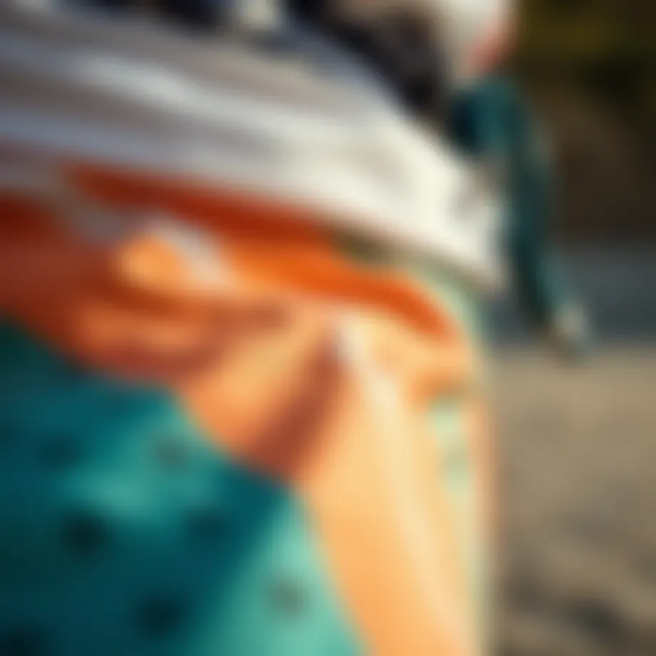 Close-up of high-quality boardshort fabric showcasing its texture and durability