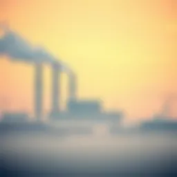 Air pollution with industrial smokestacks