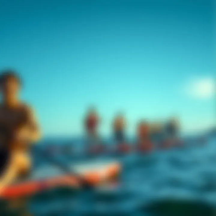 Community of Power Paddleboarding Enthusiasts Group of enthusiasts enjoying a power paddleboarding experience