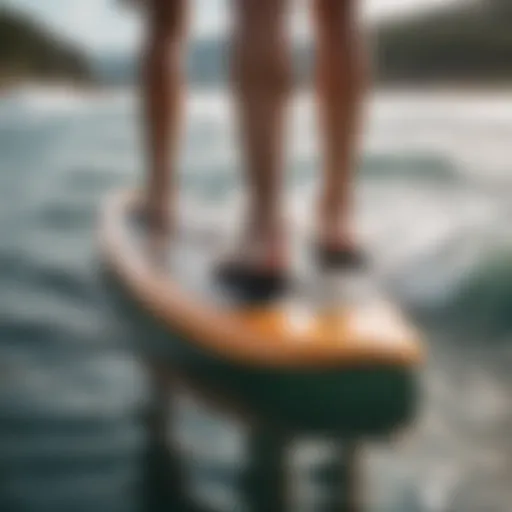 Close-up view of a powered paddle board's propulsion system