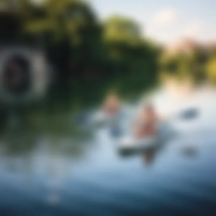 Calm Waters of Barton Springs Paddle boarders exploring the calm waters of Barton Springs