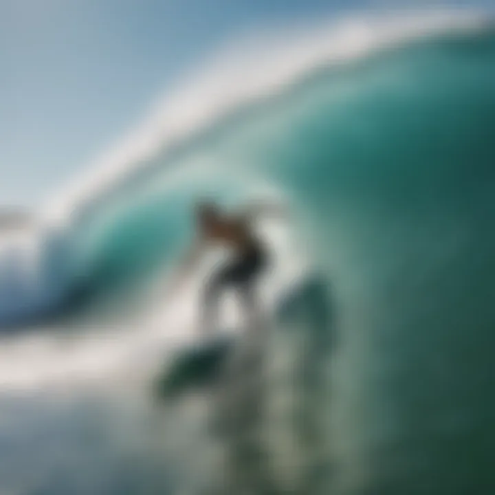 A surfer demonstrating advanced techniques on a wave.