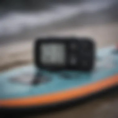 Close-up of Rip Curl GPS device showcasing its features