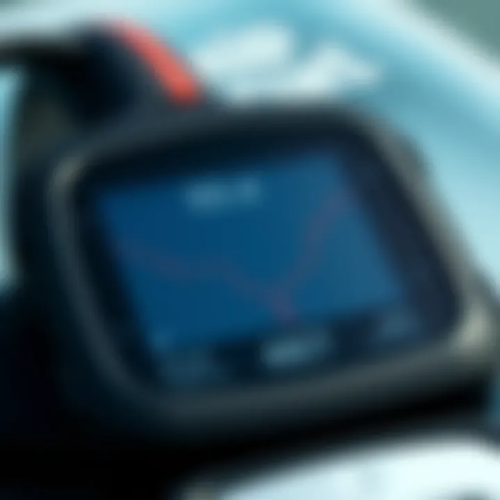 Detailed view of the GPS interface showcasing surf data