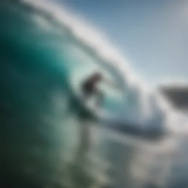 Adventurous surfer riding the waves in Bali