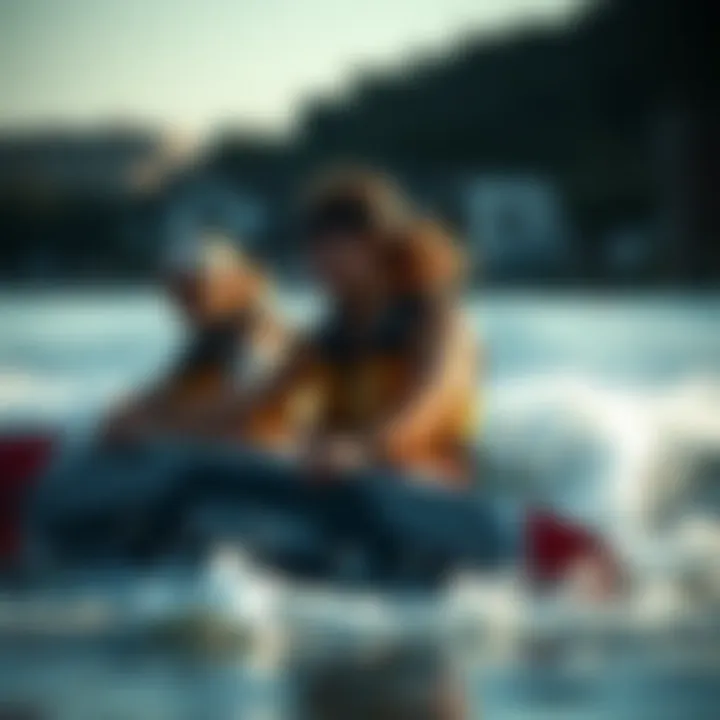 Safety First in Wakeboarding Teenagers enjoying a safe wakeboarding experience