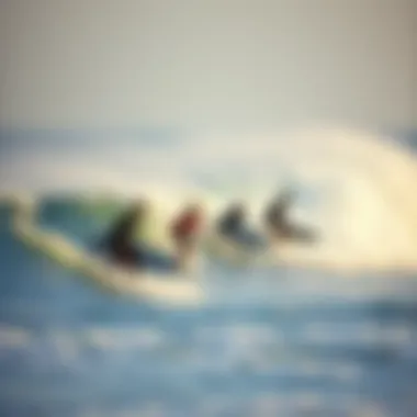 A group of surfers catching waves at Hermosa Beach highlighting the vibrant surf culture