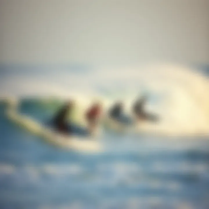 A group of surfers catching waves at Hermosa Beach highlighting the vibrant surf culture