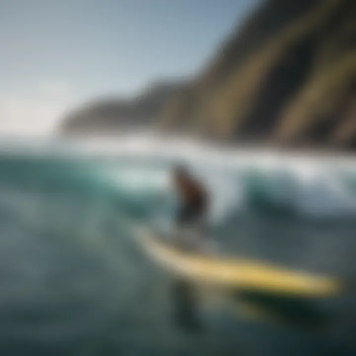 An illustration of effective paddling techniques in surfing