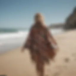 Stylish surf ponchos on a sandy beach