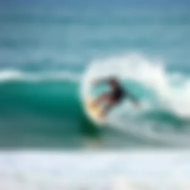 Nosara: Embracing the Waves Local surfer riding a wave at Nosara