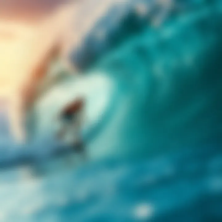 Geographical Influences on Surfing An illustration showing geographical factors affecting surf conditions.