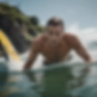 A swimmer practicing techniques in open water