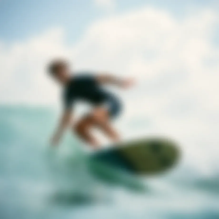 A surfer catching a wave in Tampa