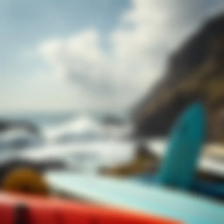 Stunning Coastal Scenery Stunning coastal scenery with surfboards