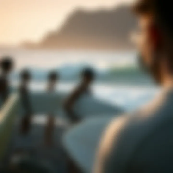 Cultural Gathering of Surfers Cultural gathering of surfers by the ocean