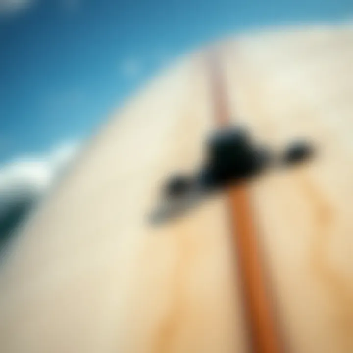 Surfboard Design Elements Close-up of a surfboard showcasing design elements