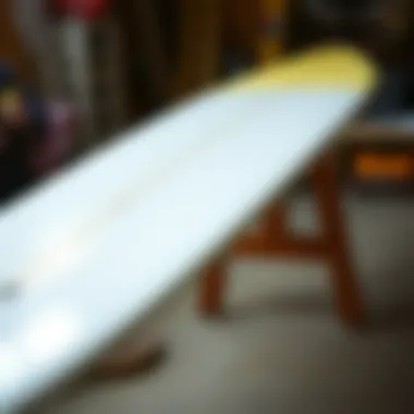 Cleaned surfboard ready for new griptape