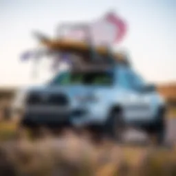 Toyota Tacoma with surfboard rack