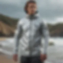 Innovative surfing jacket design showcasing versatility