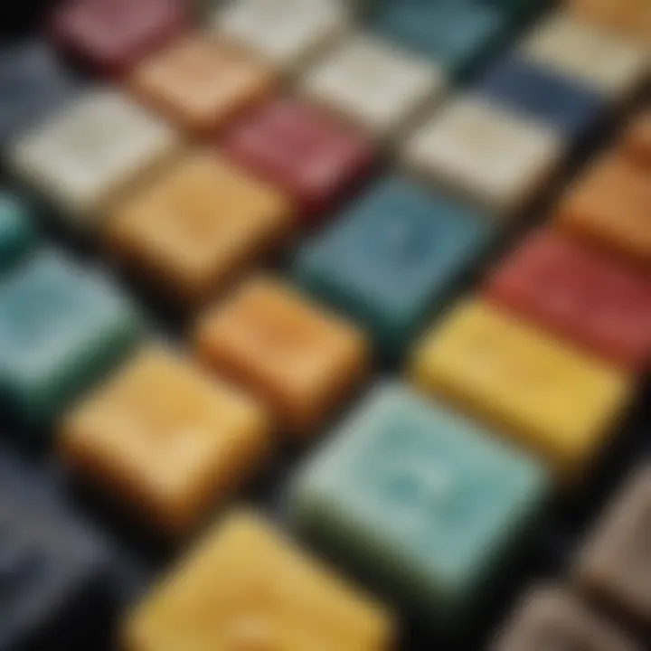 Close-up view of different surf wax types showcasing their unique textures and colors