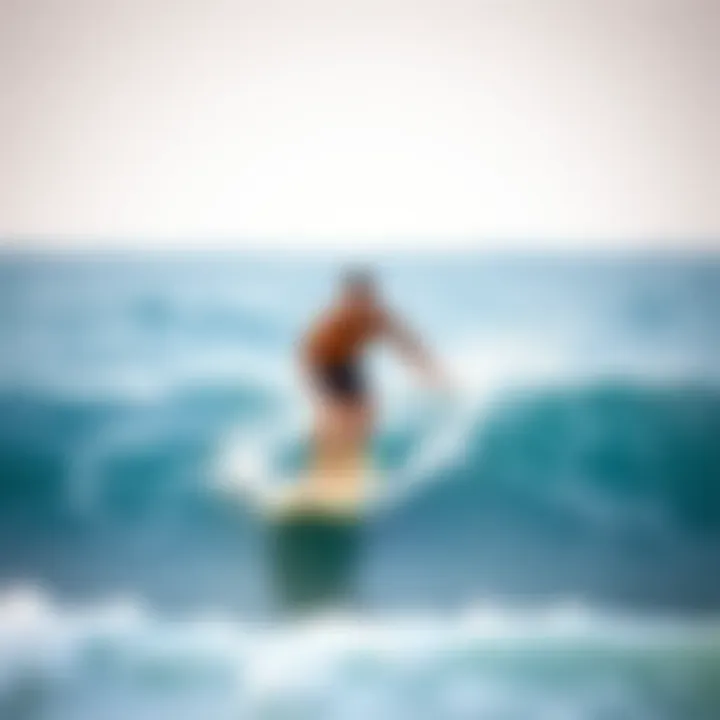 Intermediate surfer executing a smooth maneuver on a longboard