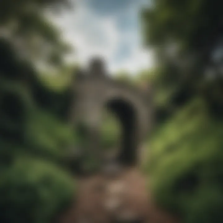 An ancient Irish stone structure surrounded by lush greenery