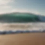 Tranquil ocean waves lapping against a sandy shore