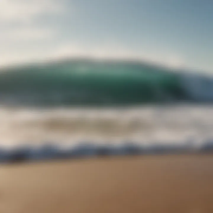 Tranquil ocean waves lapping against a sandy shore