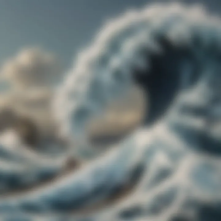 The Great Wave off Kanagawa showcasing its intricate details and powerful motion