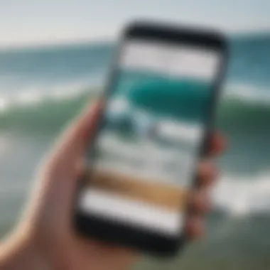 Close-up of smartphone with tide app