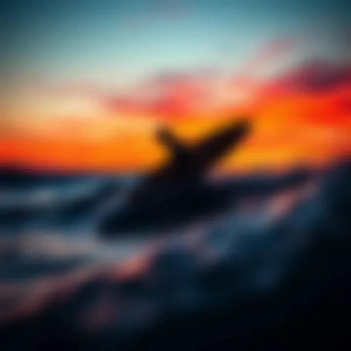 Vibrant Sunset Over the Surfing Horizon A vibrant sunset over the ocean, perfect for evening surf sessions