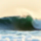 A stunning wave breaking at a popular surfing spot