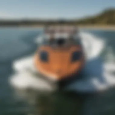 A detailed view of wakesurf boat features and controls